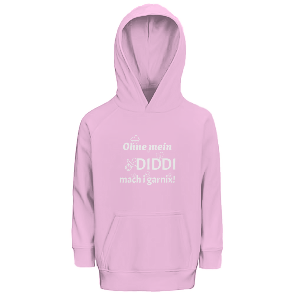 Bayerischer Kinder Premium Bio Hoodie Ohne mein Diddi - weiß - Grantler Gwand