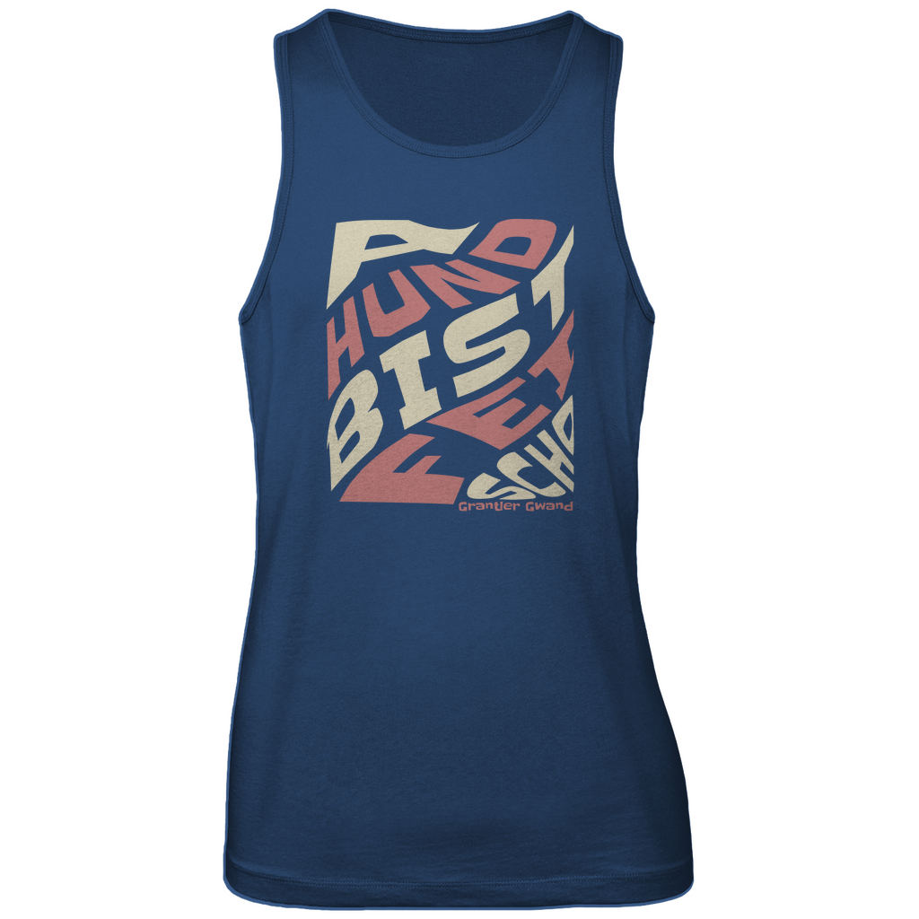 Bayerisches Herren Premium Tank Top A Hund bist fei scho - rot/beige - Grantler Gwand
