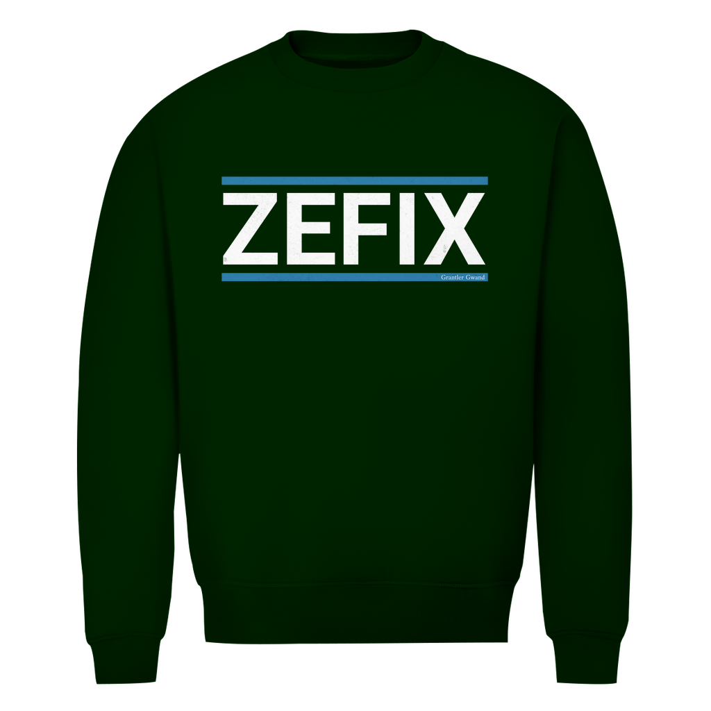 Herren Premium Bio Sweatshirt Zefix - blau/weiß