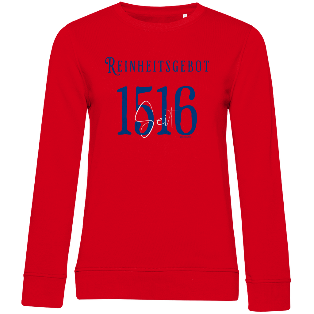 Damen Premium Bio Sweatshirt Reinheitsgebot seit 1516 - blau/weiß
