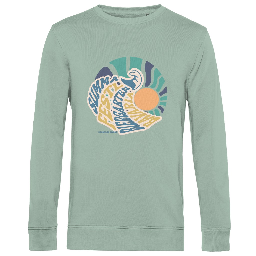 Herren Premium Bio Sweatshirt Summa, Festl, Biergarten, Bavaria - blau/gold