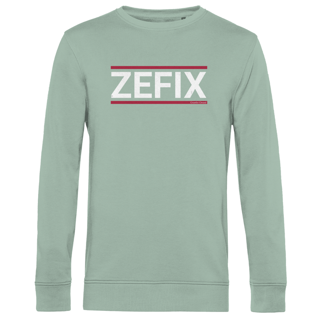 Herren Premium Bio Sweatshirt Zefix - rot/weiß