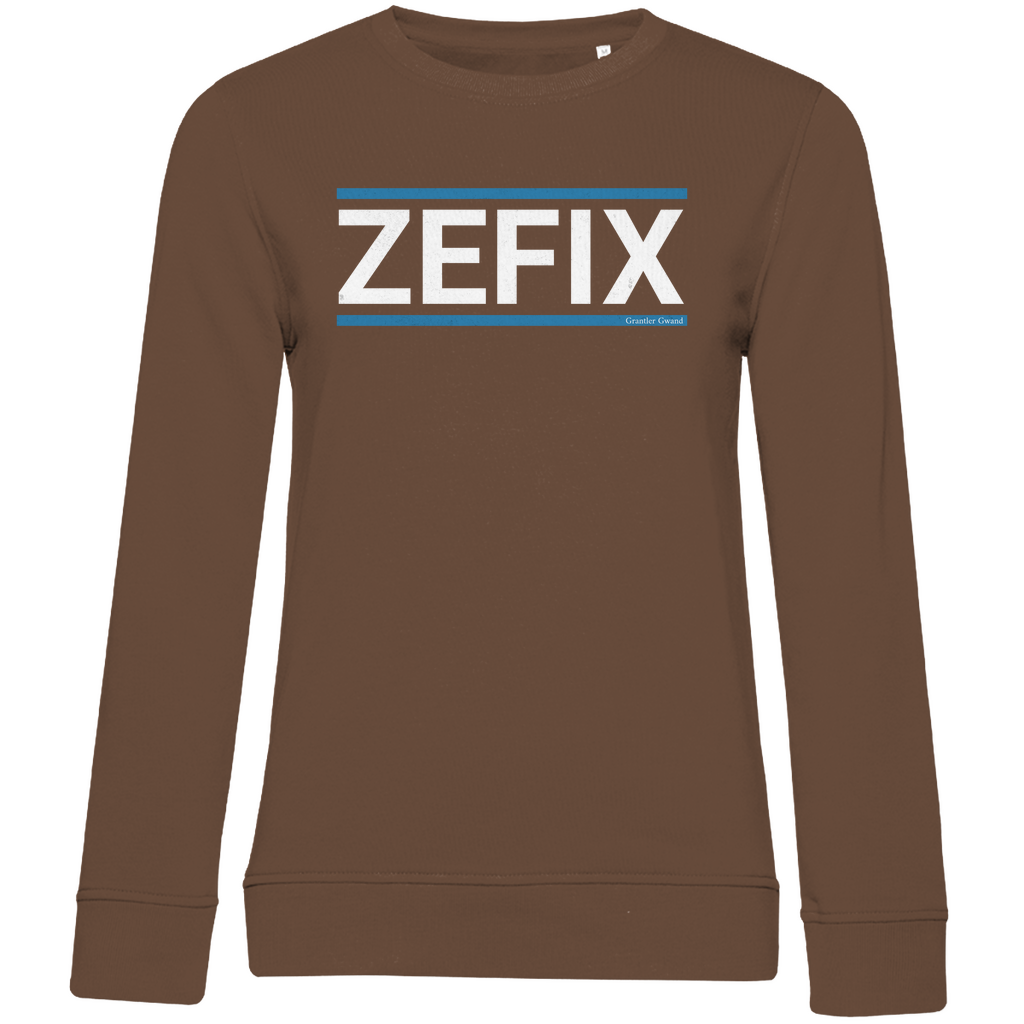 Damen Premium Bio Sweatshirt Zefix - blau/weiß