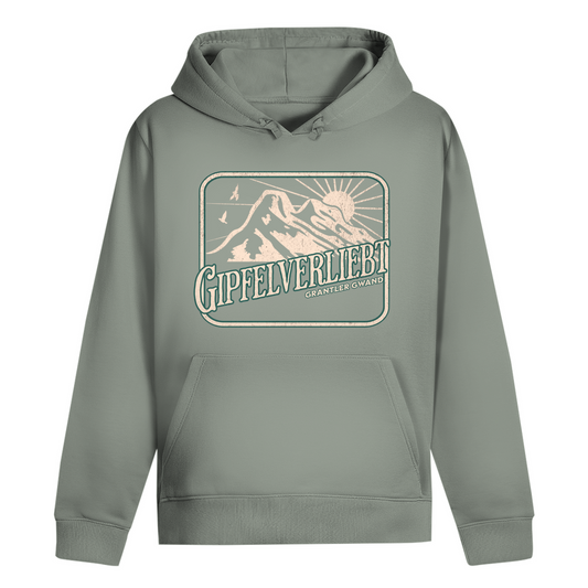 Bayerischer Hoodie Unisex - Gipfelverliebt - grün/gold - Grantler Gwand