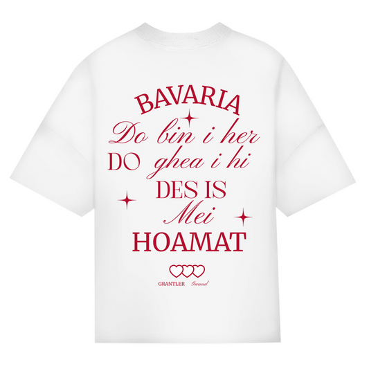 Bayerisches Oversize T-Shirt  unisex - Bavaria - do bin i her - rot - Grantler Gwand