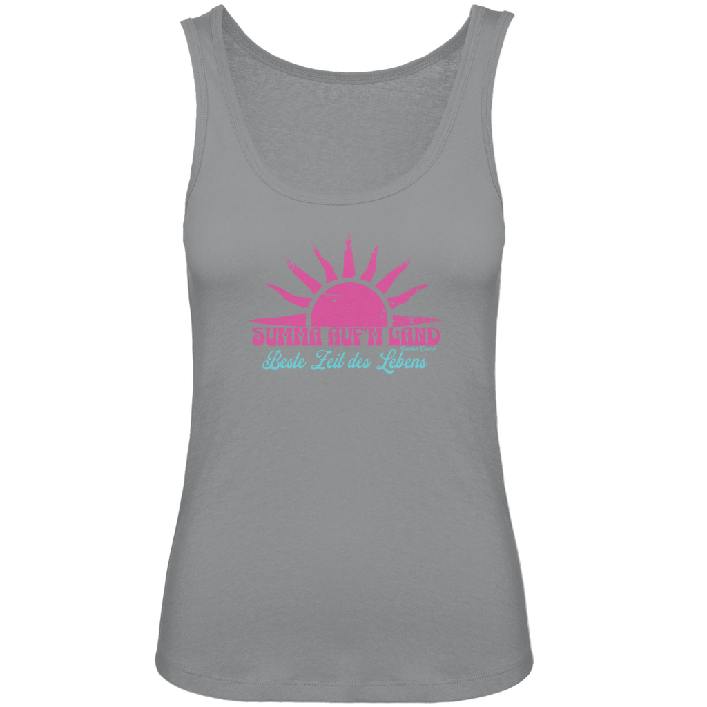 Bayerisches Damen Premium Organic Tank Top Summa auf´m Land - pink/mint - Grantler Gwand
