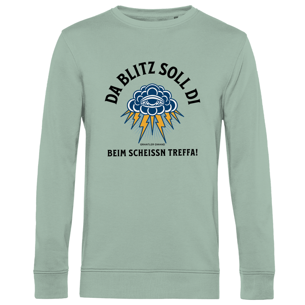 Herren Premium Bio Sweatshirt Da Blitz soll di beim scheissn treffa - schwarz