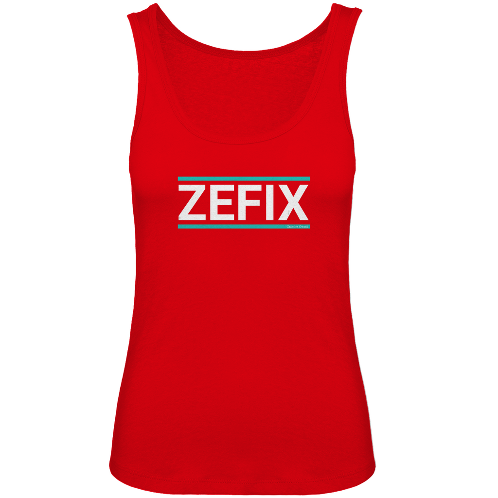 Bayerisches Damen Premium Organic Tank Top Zefix - grün/weiß - Grantler Gwand