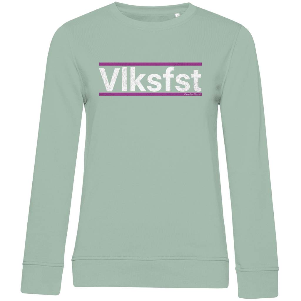 Damen Premium Bio Sweatshirt Vlksfst - lila/weiß