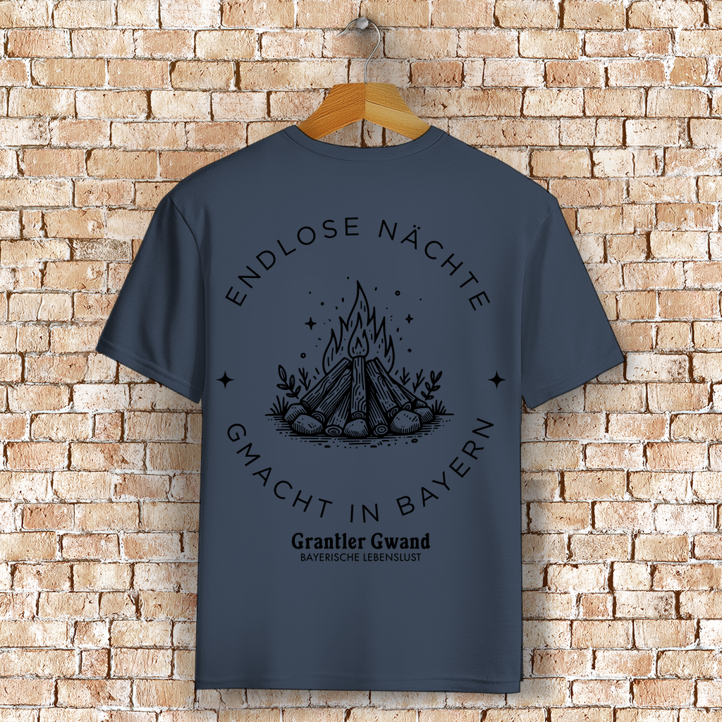 Bayerisches T-Shirt Unisex - Endlose Nächte - Gmacht in Bayern - Grantler Gwand
