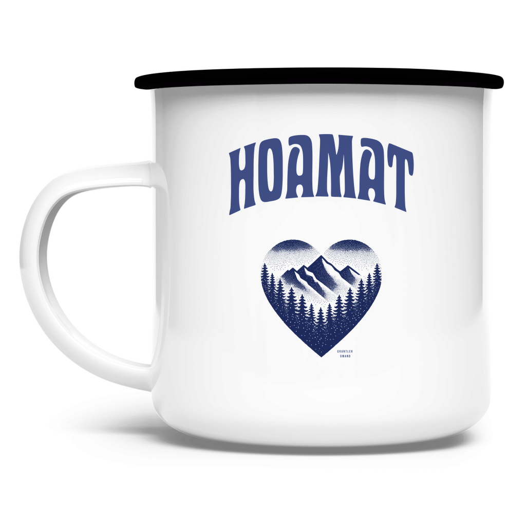 Emaille Tasse Hoamat - blau