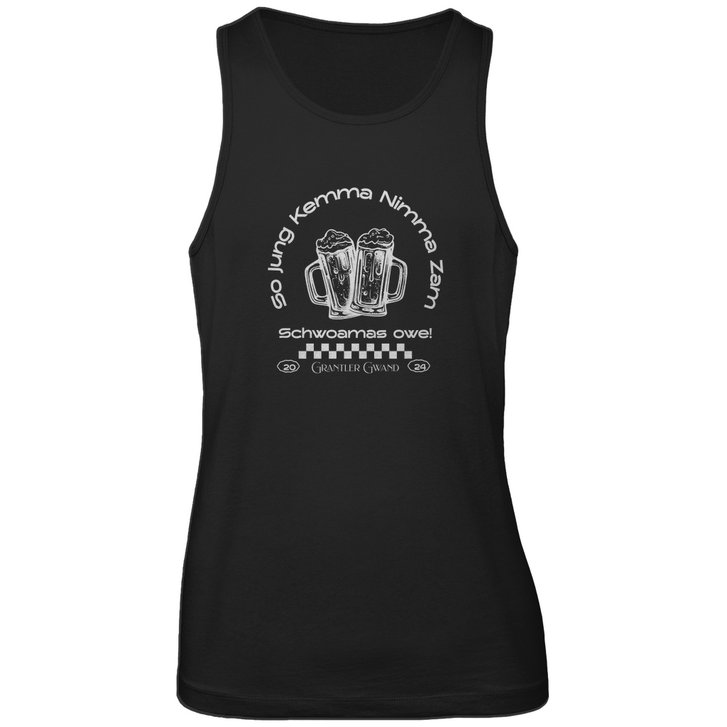 Bayerisches Herren Premium Tank Top So jung kemma nimma zam, schwoamas owe - weiß - Grantler Gwand
