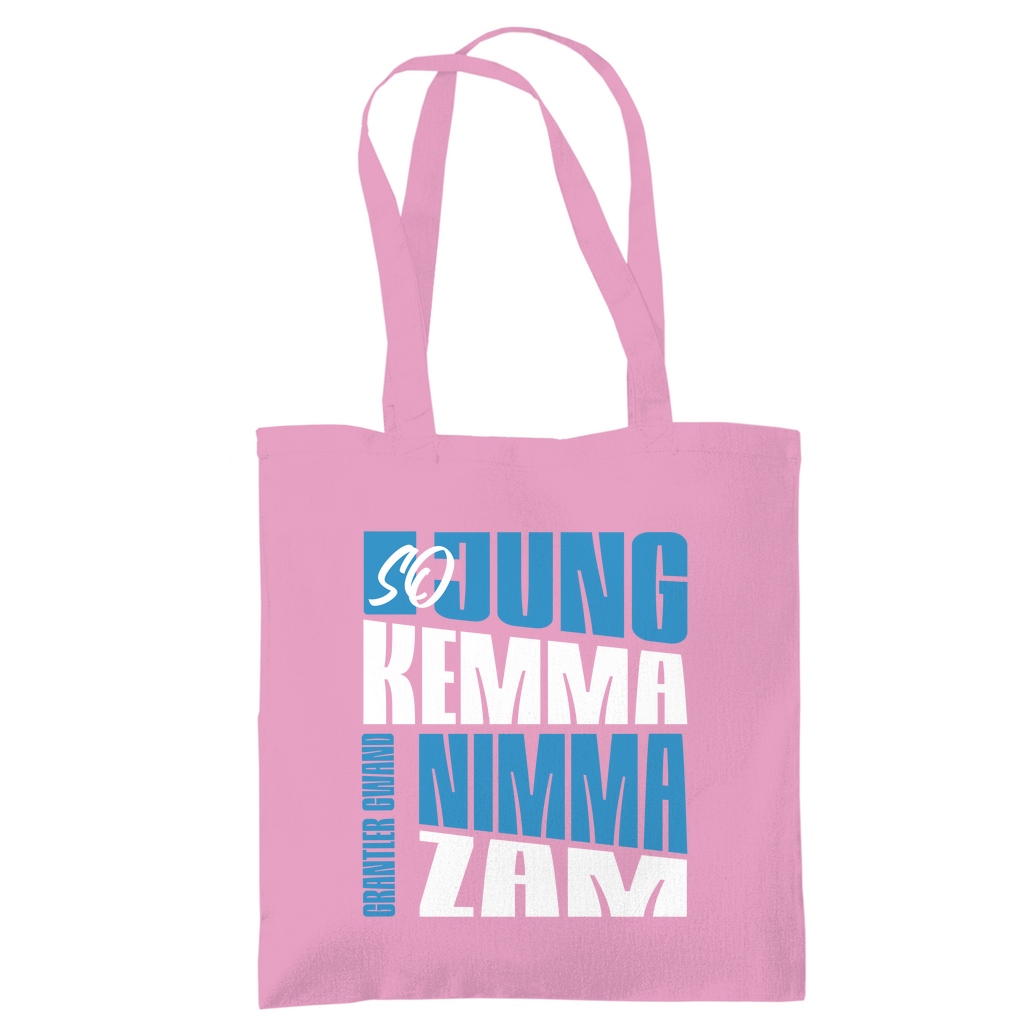 Bayerische Tragetasche - So jung kemma nimma zam - blau/weiß - Grantler Gwand