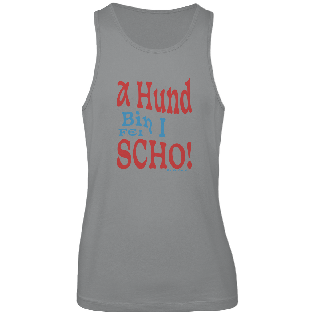 Bayerisches Herren Premium Tank Top A Hund bin i fei scho - rot/blau - Grantler Gwand