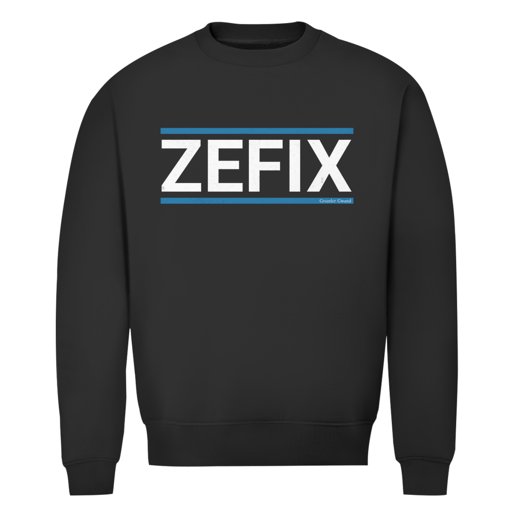Herren Premium Bio Sweatshirt Zefix - blau/weiß
