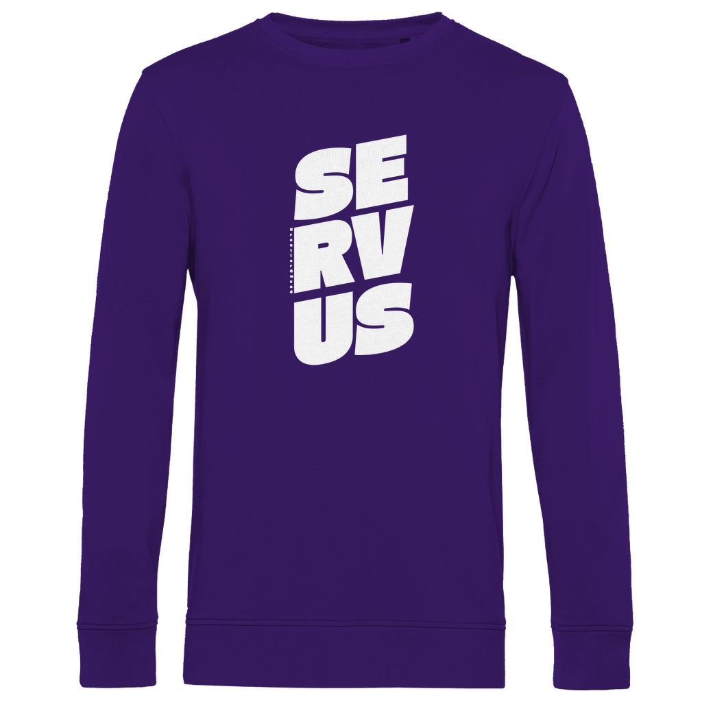 Herren Premium Bio Sweatshirt Servus - weiß