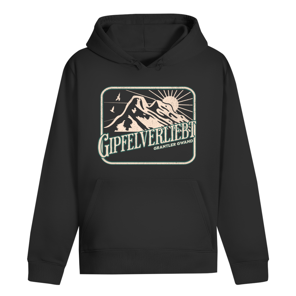 Bayerischer Hoodie Unisex - Gipfelverliebt - grün/gold - Grantler Gwand