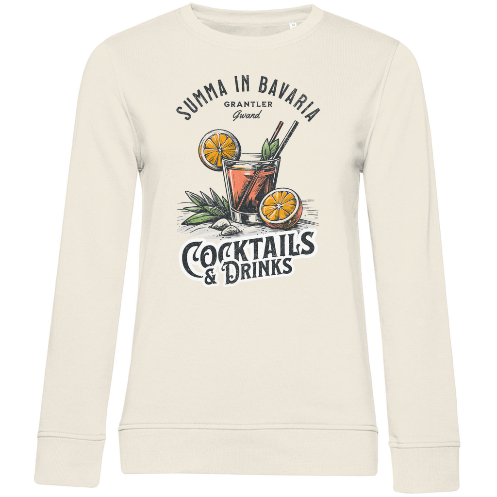 Bayerisches Damen Premium Bio Sweatshirt Summa in Bavaria - Cocktail & Drinks - Grantler Gwand