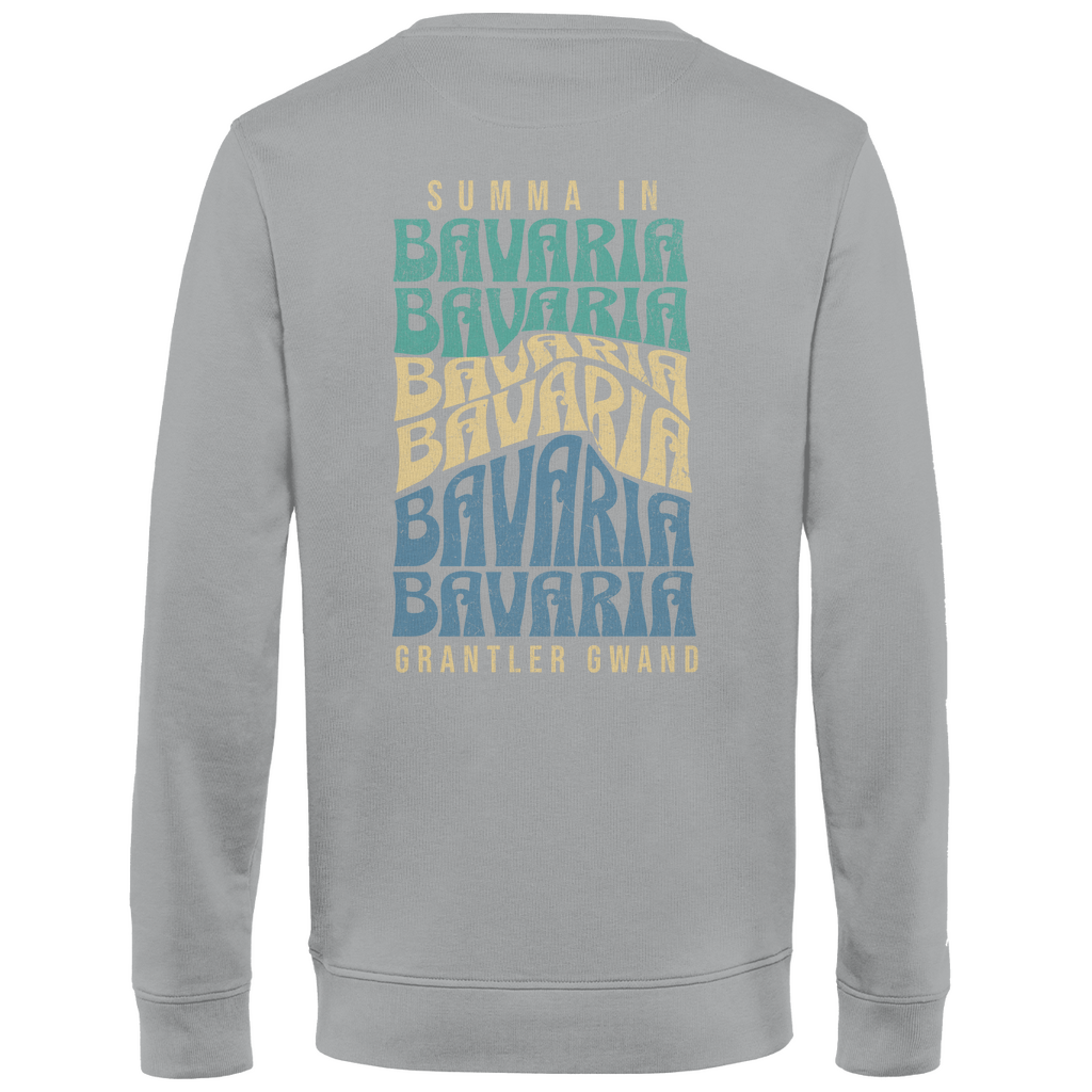 Herren Premium Bio Sweatshirt Summa in Bavaria - Grün/Gold/Blau BACKPRINT