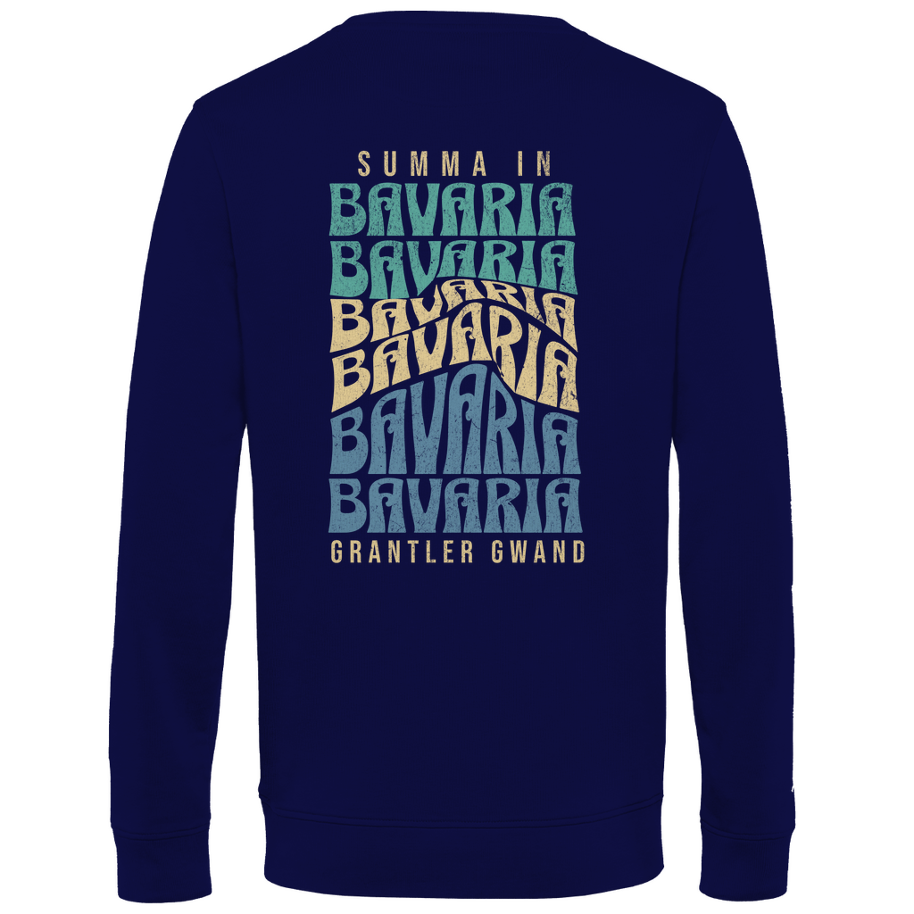 Herren Premium Bio Sweatshirt Summa in Bavaria - Grün/Gold/Blau BACKPRINT