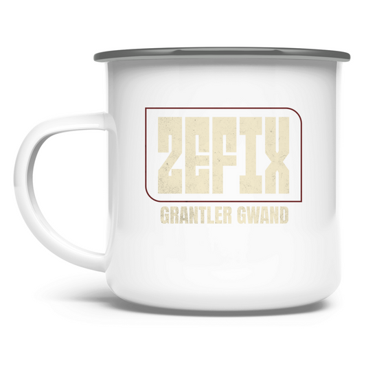 bayerische Emaille Tasse Zefix - Gold - Grantler Gwand
