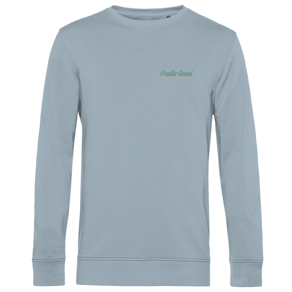 Bayerisches Herren Premium Bio Sweatshirt - A Hoibe a day keeps the Doctor away - Front- und Backprint - Grantler Gwand