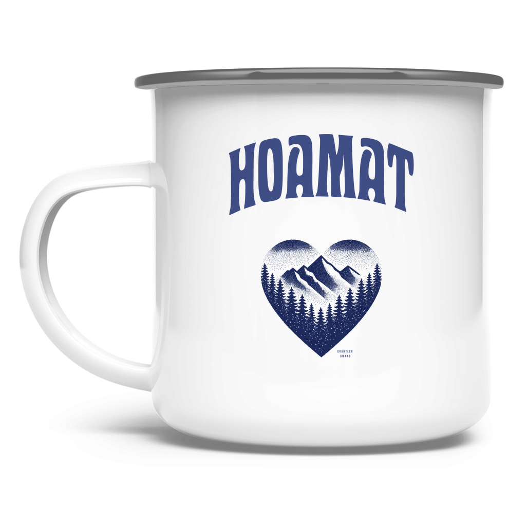 Emaille Tasse Hoamat - blau