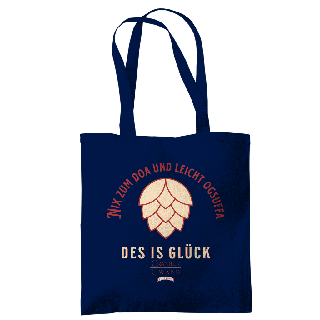 Bayerische Tragetasche Nix zum doa und leicht ogsuffa - rot/beige - Grantler Gwand