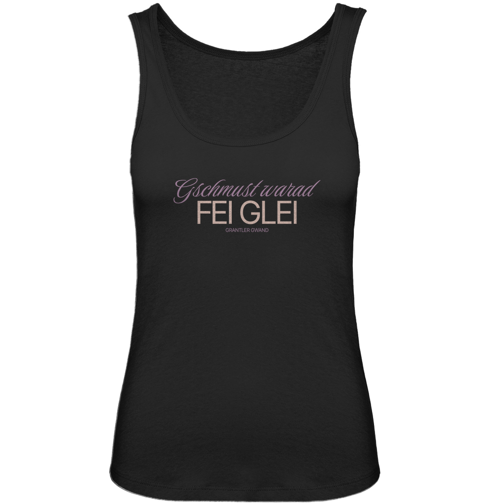 Bayerisches Damen Premium Organic Tank Top Gschmust warad fei glei - lila - Grantler Gwand