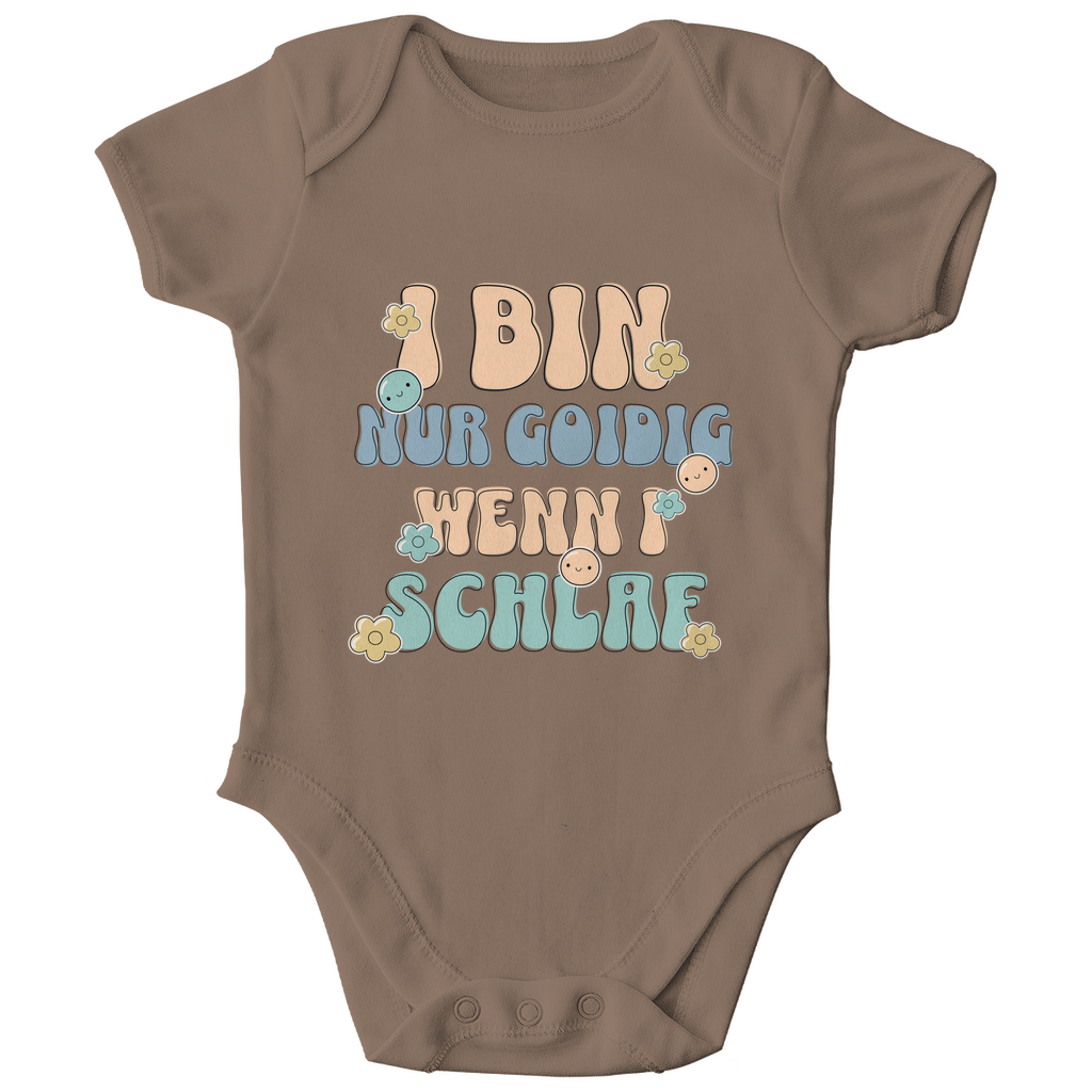 Bayerischer Baby Bio Body I bin nur goidig, wenn I schlaf - Grantler Gwand