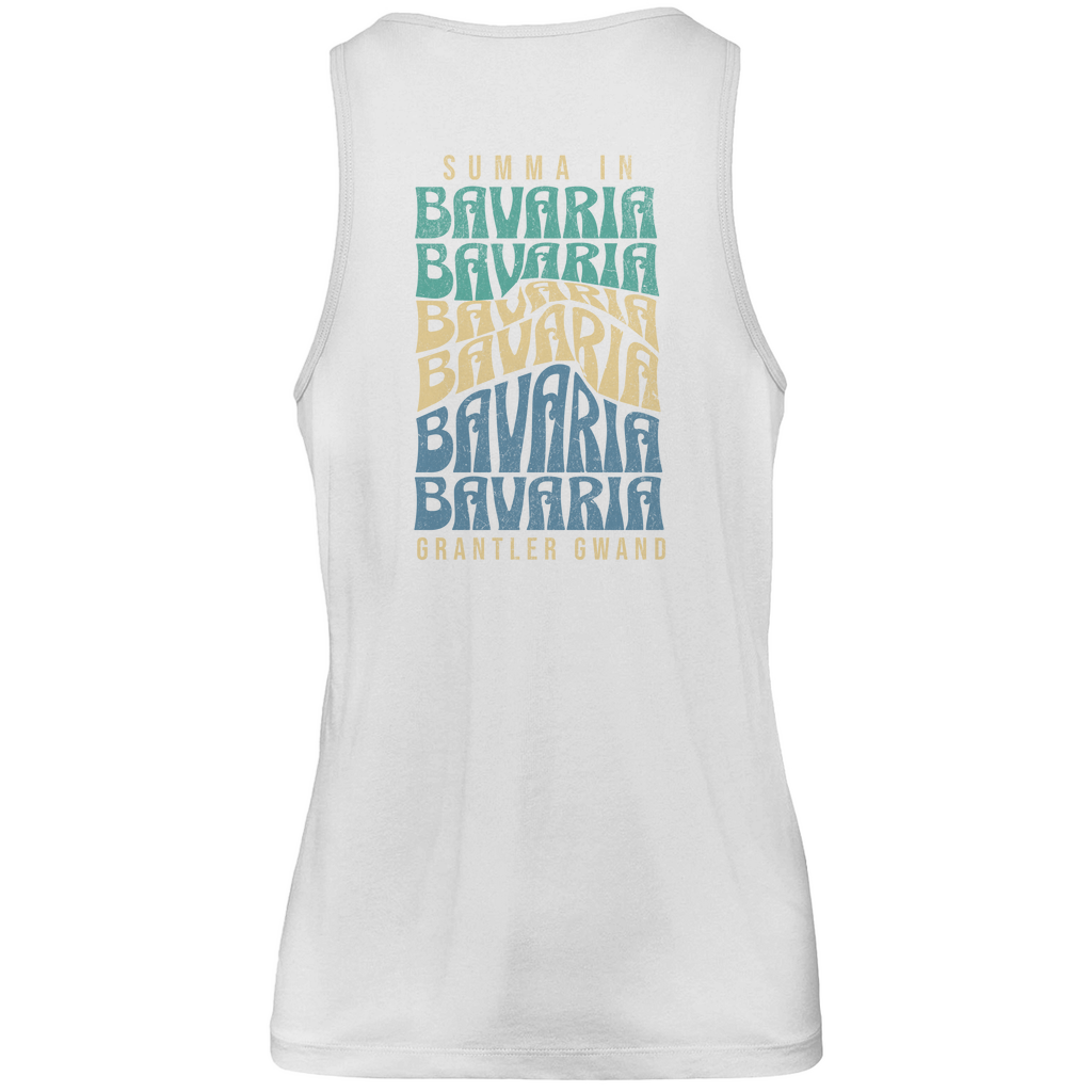 Bayerisches Herren Premium Tank Top Summa in Bavaria - Grün/Gold/Blau BACKPRINT - Grantler Gwand