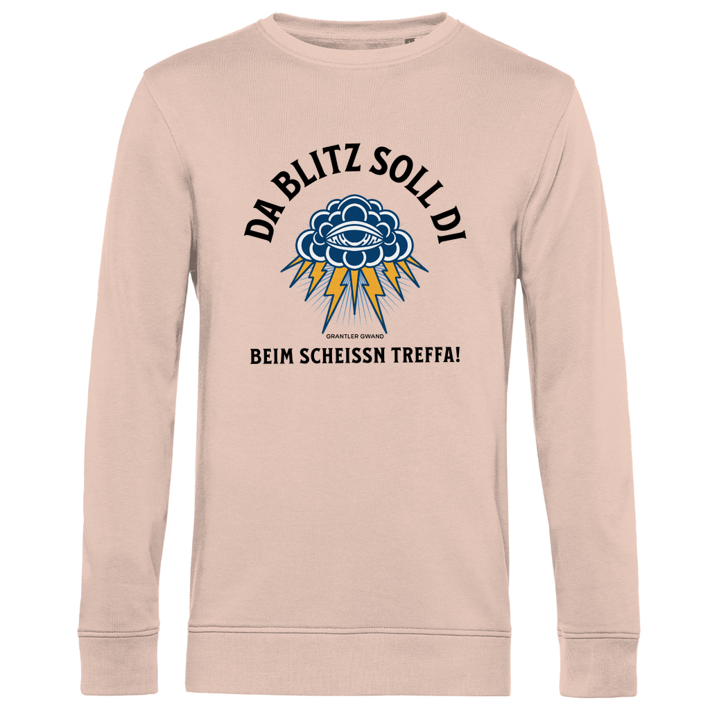 Herren Premium Bio Sweatshirt Da Blitz soll di beim scheissn treffa - schwarz