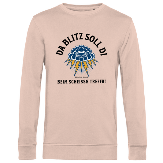 Herren Premium Bio Sweatshirt Da Blitz soll di beim scheissn treffa - schwarz