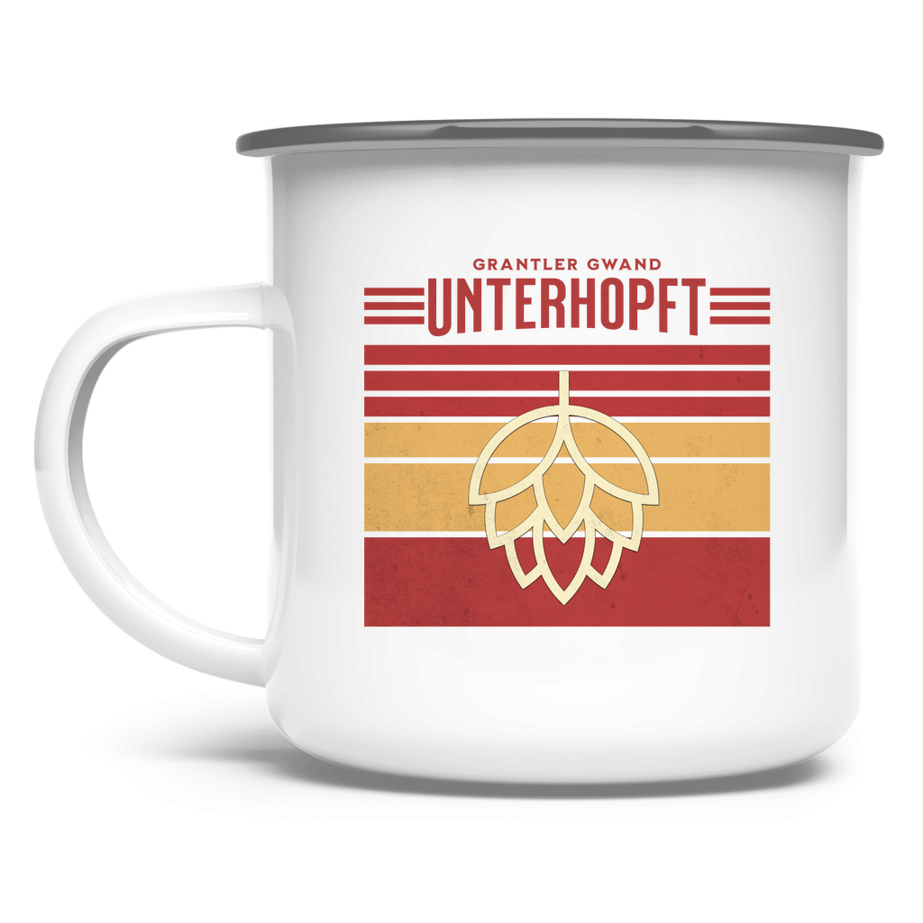 Emaille Tasse Unterhopft - rot