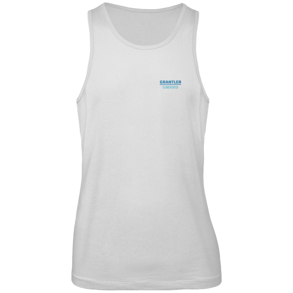 Bayerisches Herren Premium Tank Top Scheiss da nix, dann feid da nix - blau - Front und Backprint - Grantler Gwand