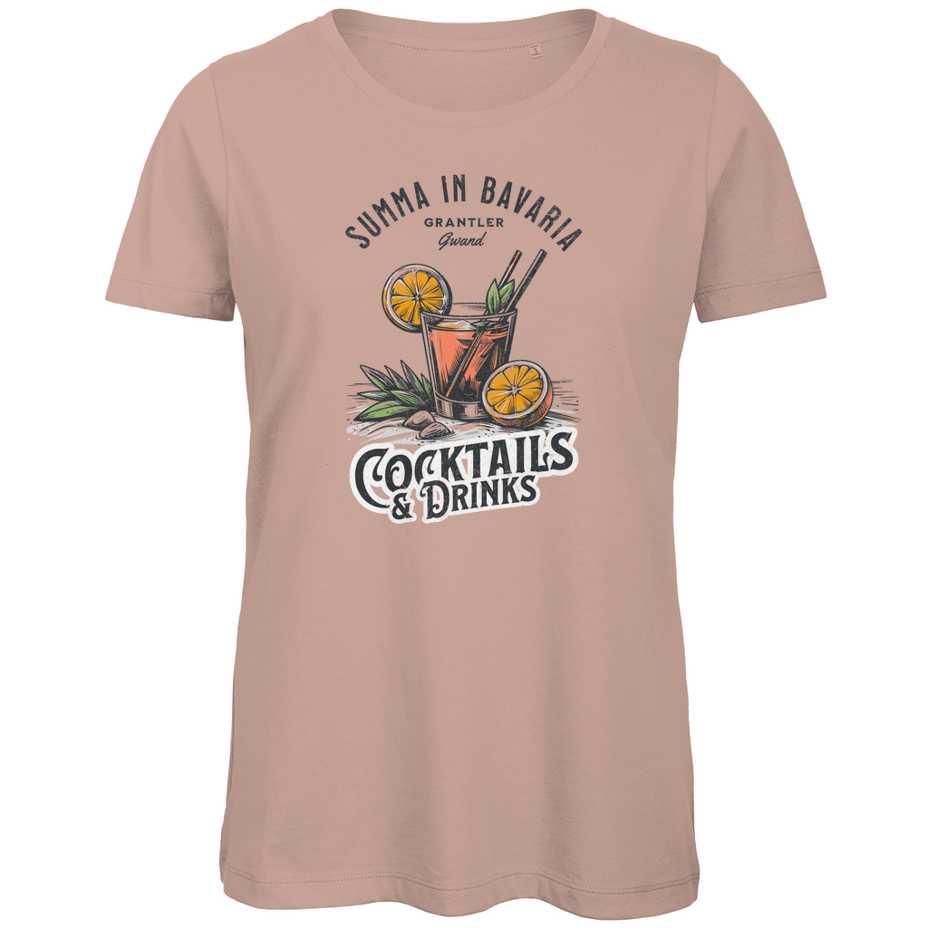 Bayerisches Damen Premium Bio T-Shirt Summa in Bavaria - Cocktail & Drinks - Grantler Gwand