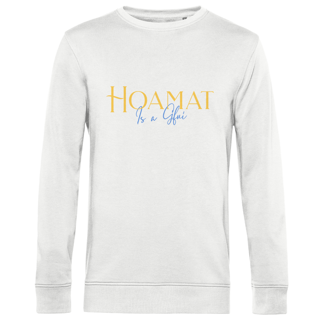 bayerisches Herren Premium Bio Sweatshirt Hoamat is a Gfui - Gelb/Blau - Grantler Gwand