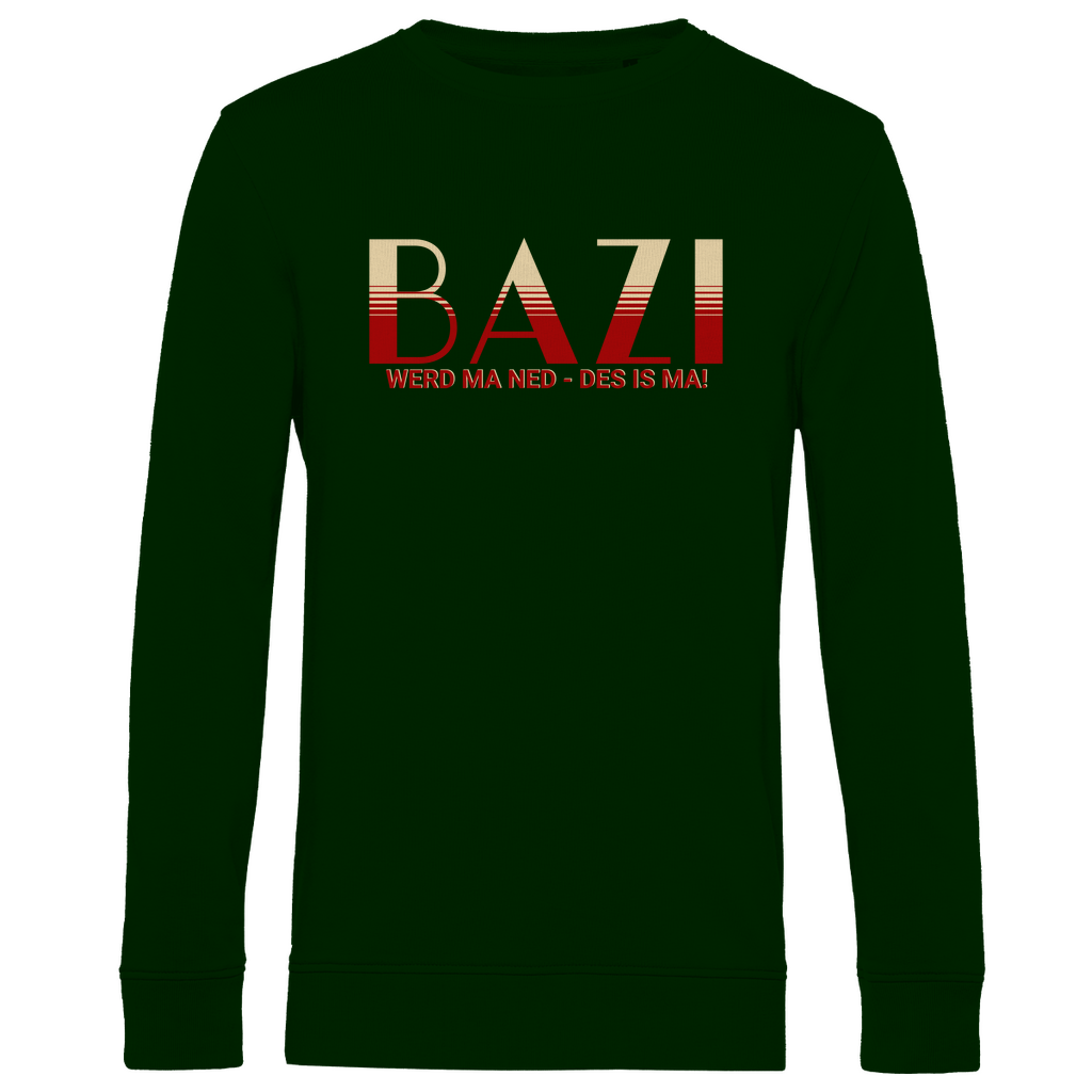 Herren Premium Bio Sweatshirt Bazi werd ma ned, des is ma - rot/beige