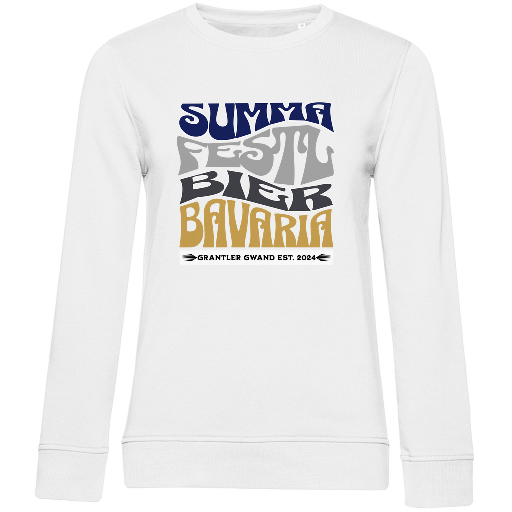Damen Premium Bio Sweatshirt Summa, Festl, Bier, Bavaria - dunkelblau