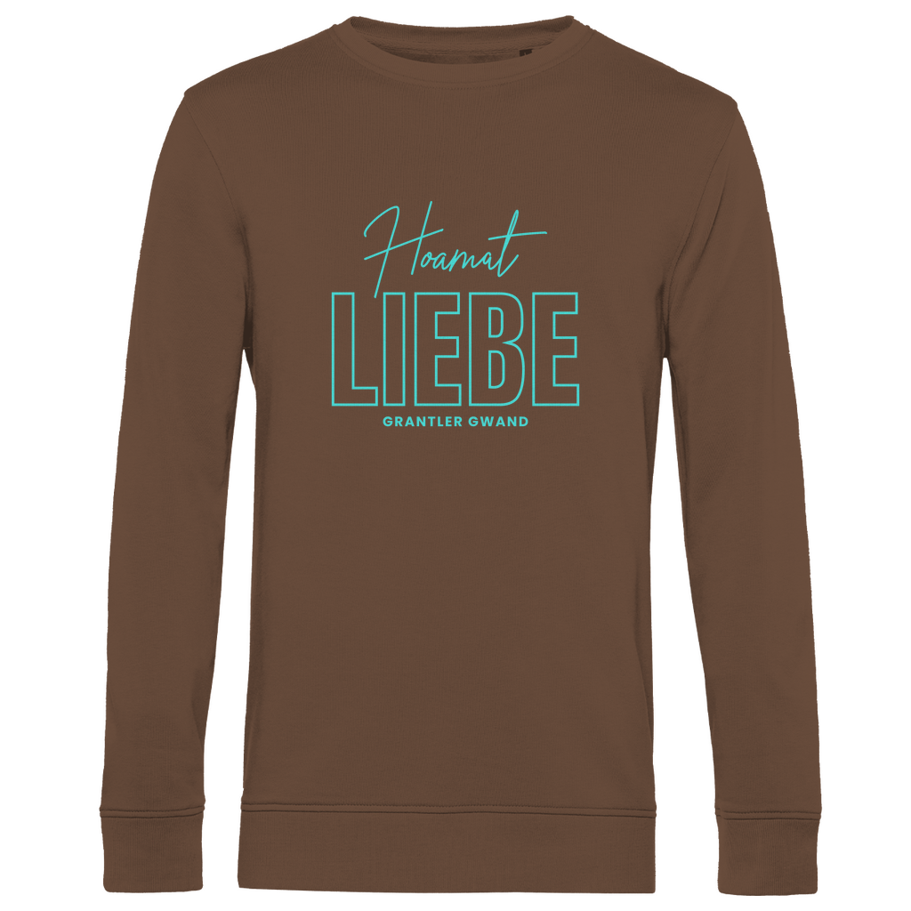Herren Premium Bio Sweatshirt Hoamat Liebe - Mint