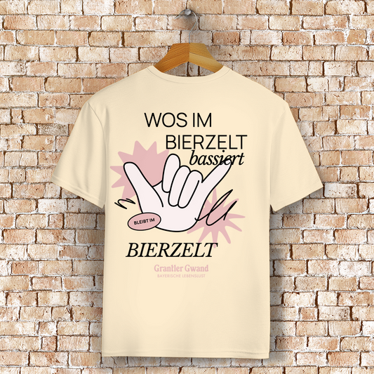 Bayerisches T-Shirt Unisex - Wos im Bierzelt bassiert - Grantler Gwand