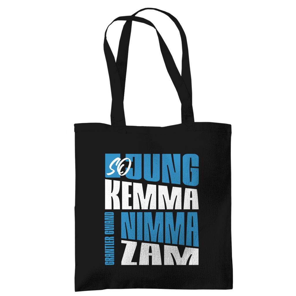 Bayerische Tragetasche - So jung kemma nimma zam - blau/weiß - Grantler Gwand