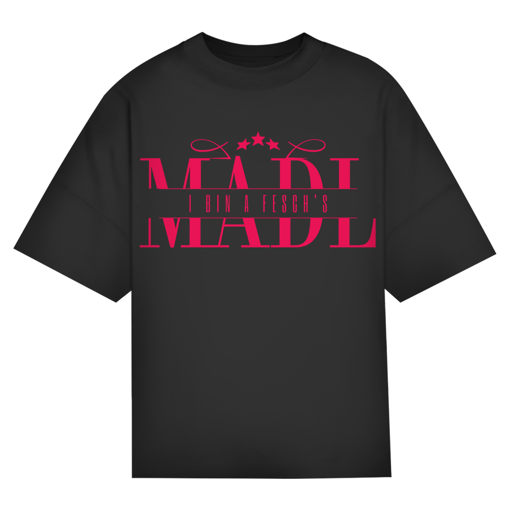 Bayerisches Oversize T-Shirt Frauen - I bin a fesch´s Madl - rot - Grantler Gwand