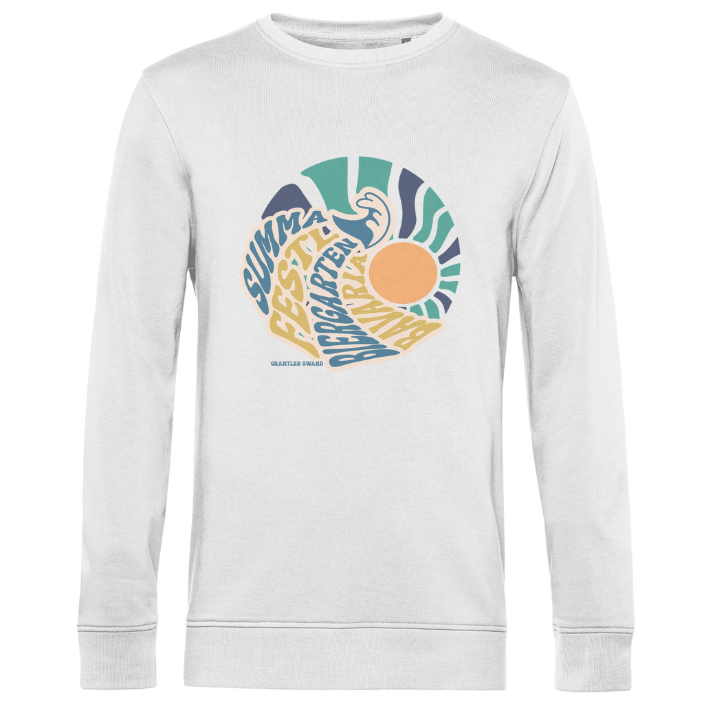 Herren Premium Bio Sweatshirt Summa, Festl, Biergarten, Bavaria - blau/gold