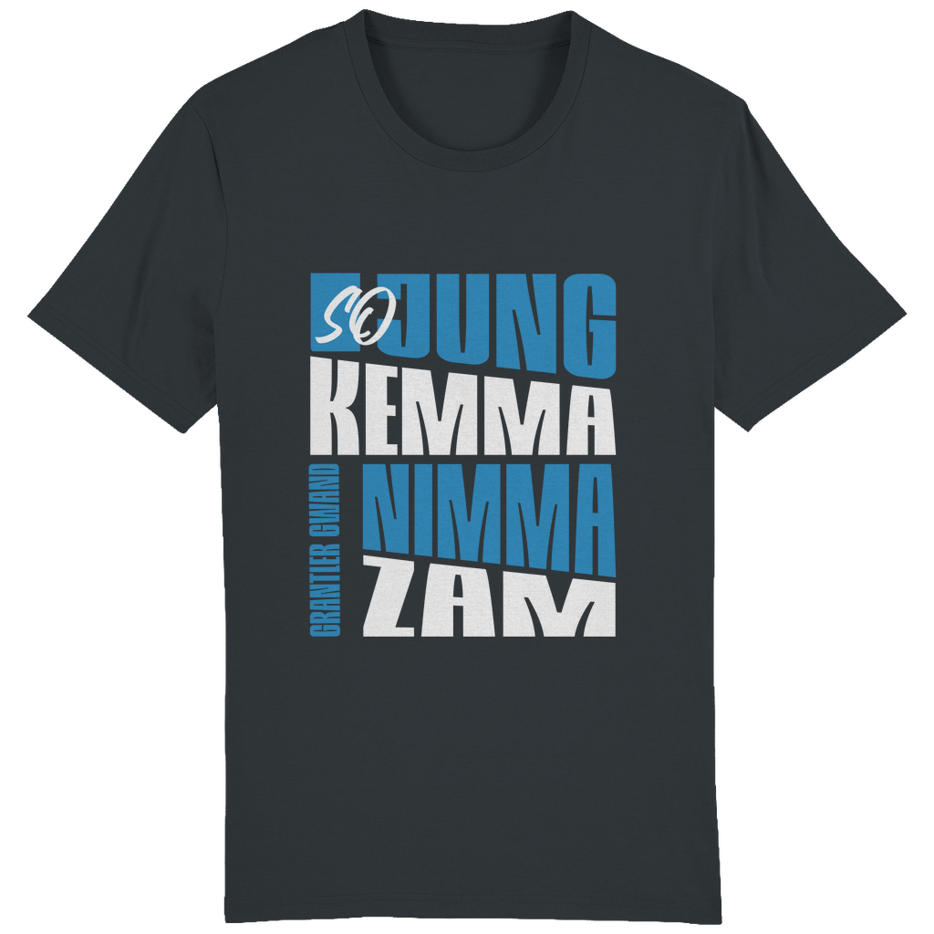 Bayerisches Herren T-Shirt So jung kemma nimma zam - blau/weiß - Grantler Gwand