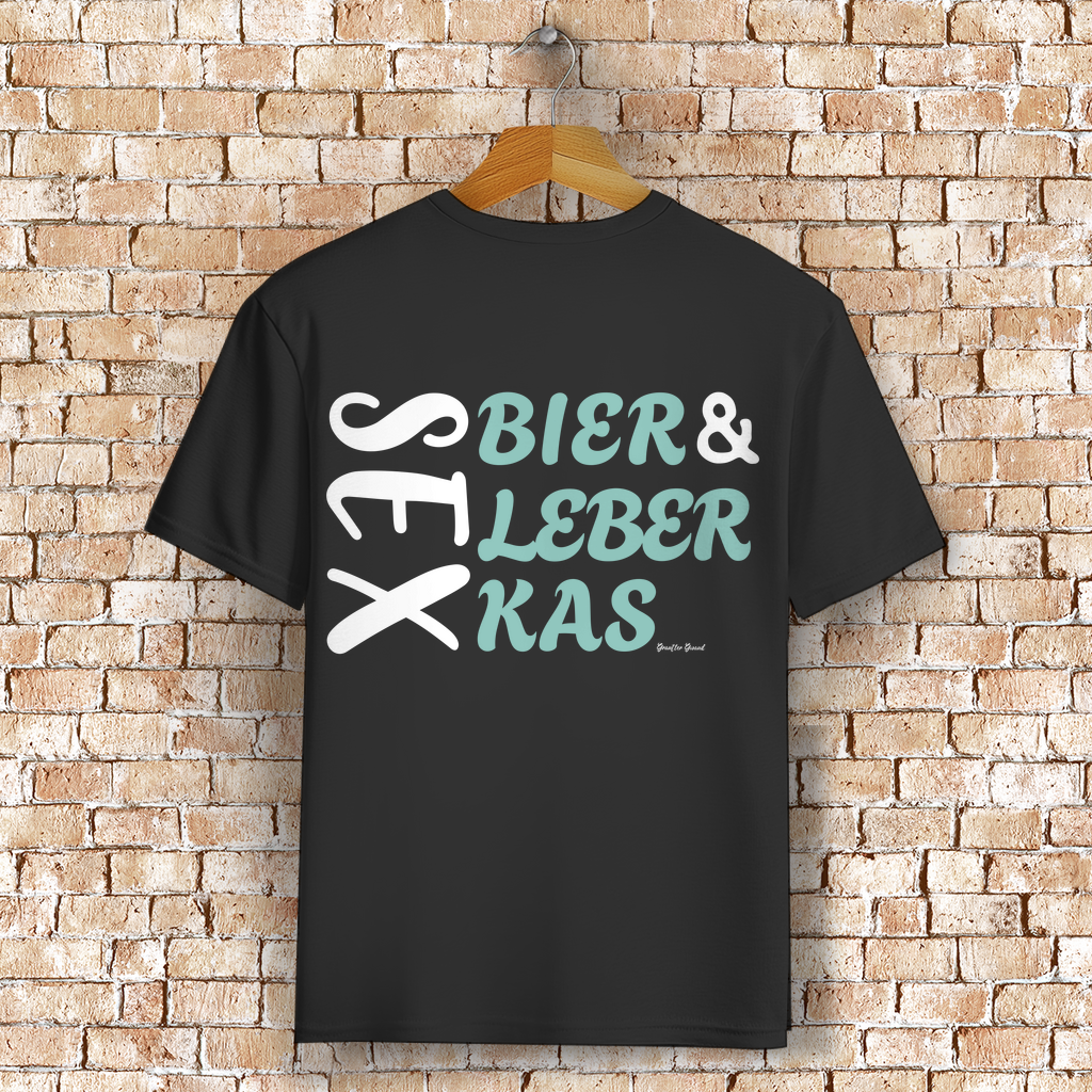 Bayerisches T-Shirt Unisex - Sex, Bier, Leberkas - Grantler Gwand