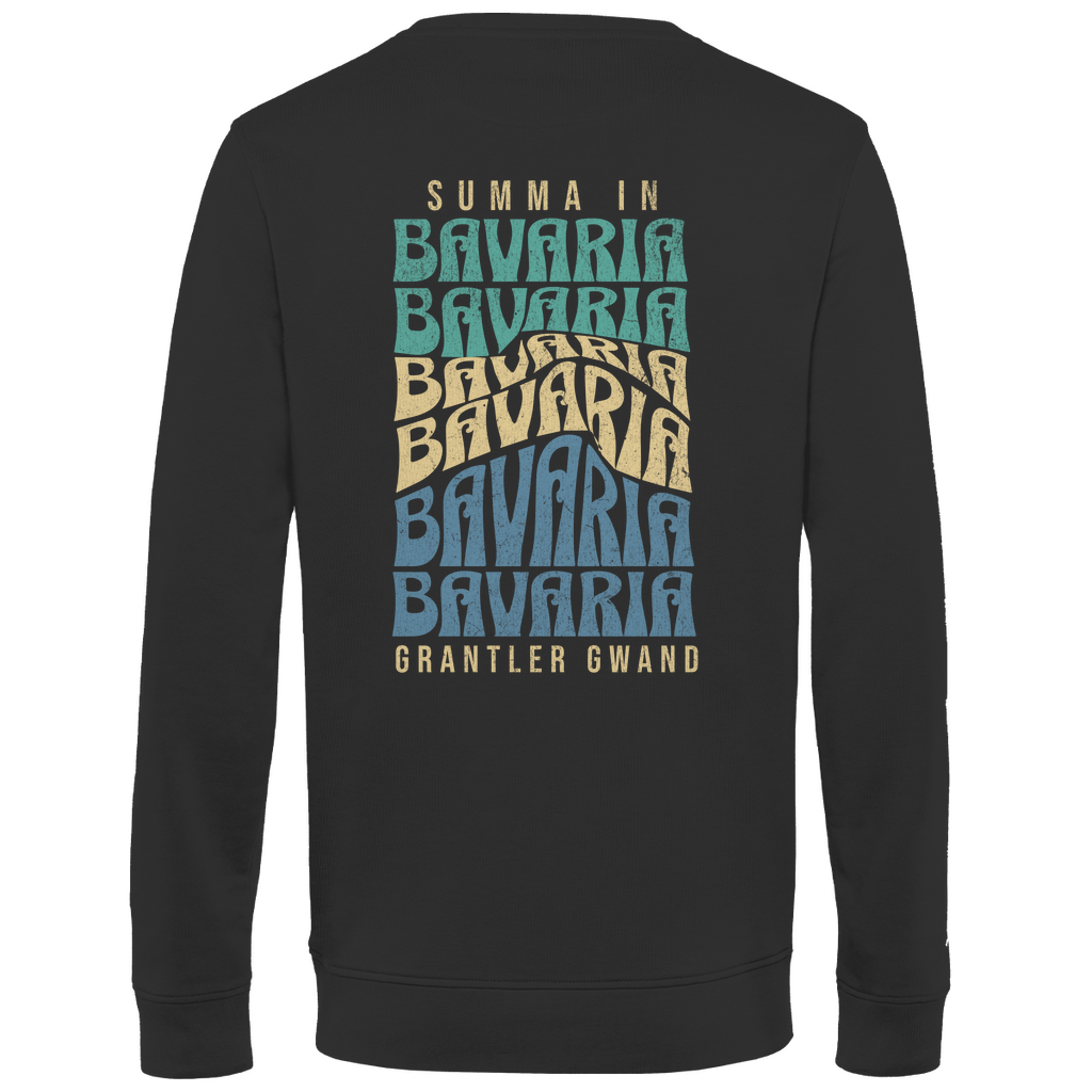 Herren Premium Bio Sweatshirt Summa in Bavaria - Grün/Gold/Blau BACKPRINT