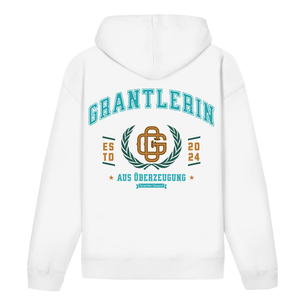 Bayerischer Damen Hoodie - Grantlerin aus Überzeugung - mint/gold - Grantler Gwand