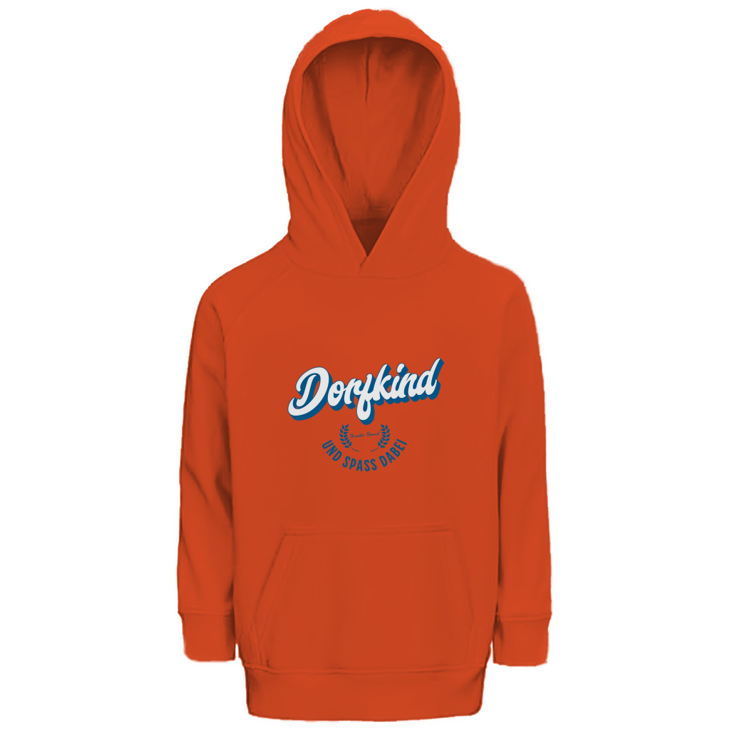 Bayerischer Kinder Premium Bio Hoodie Dorfkind und Spaß dabei - blau - Grantler Gwand