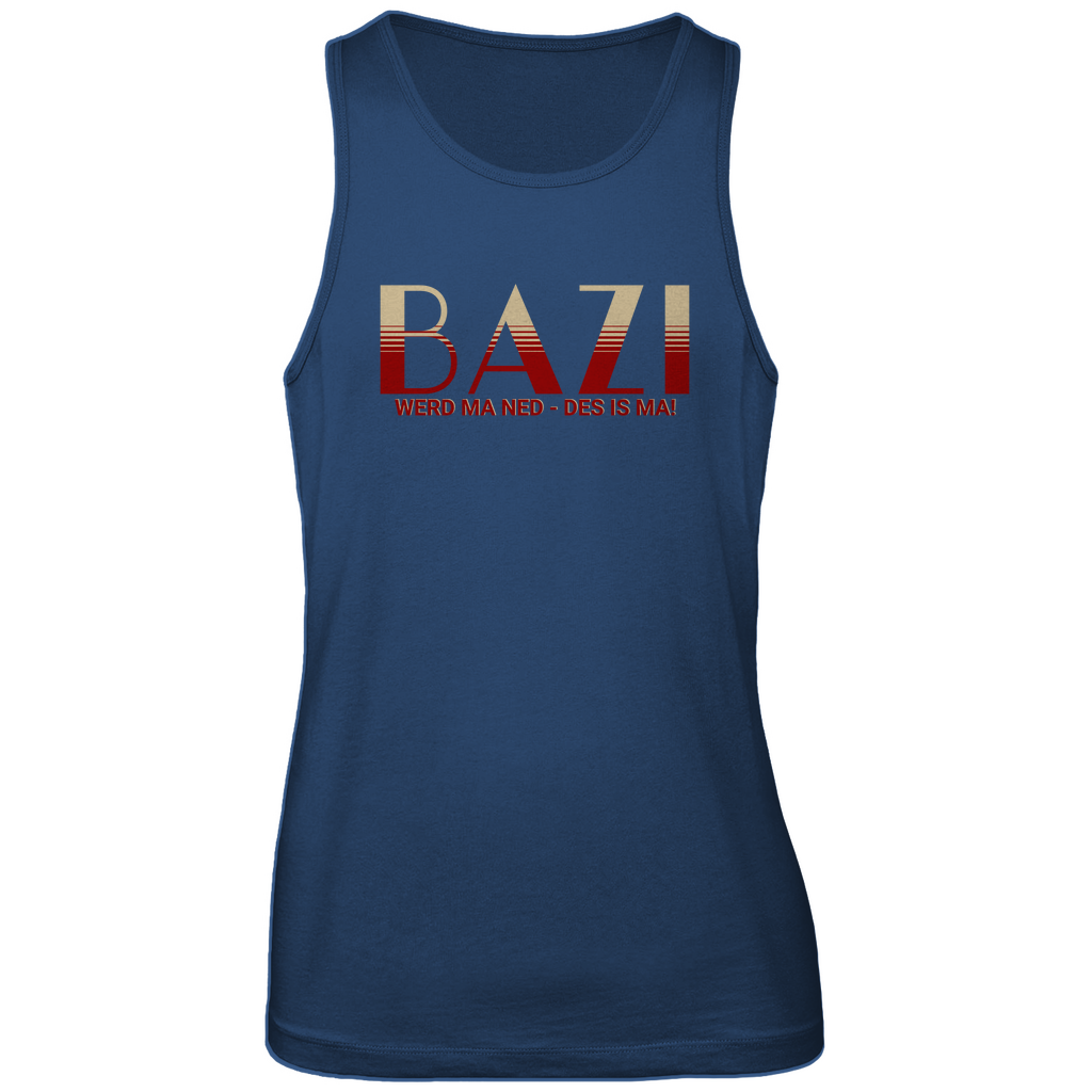 Bayerisches Herren Premium Tank Top Bazi werd ma ned, des is ma - rot/beige - Grantler Gwand